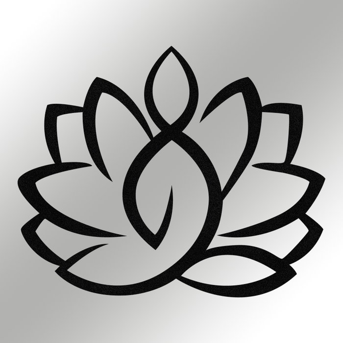 Wallity Lotus - M114 Escultura de Pared de Metal Negra
